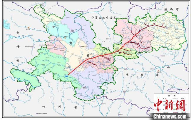 圖為白龍江引水工程規(guī)劃管網(wǎng)圖。　甘肅省水利廳供圖