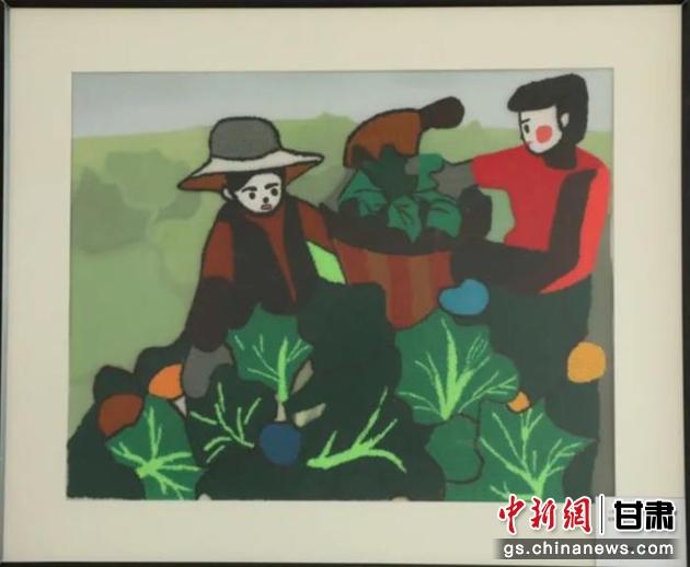 皋蘭縣高原夏菜項目幫助當(dāng)?shù)貗D女增收致富。刺繡 黃淑娟 繡稿 趙海科