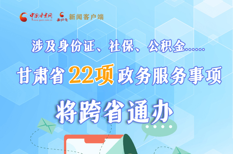 圖解丨明確了！甘肅省新增22項政務(wù)服務(wù)“跨省通辦”事項