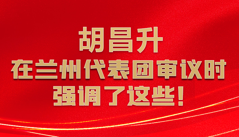 圖解|胡昌升在蘭州代表團(tuán)審議時(shí)強(qiáng)調(diào)了這些！