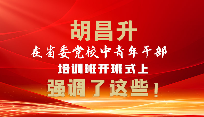 圖解|胡昌升在省委黨校中青年干部培訓(xùn)班開班式上強(qiáng)調(diào)了這些！