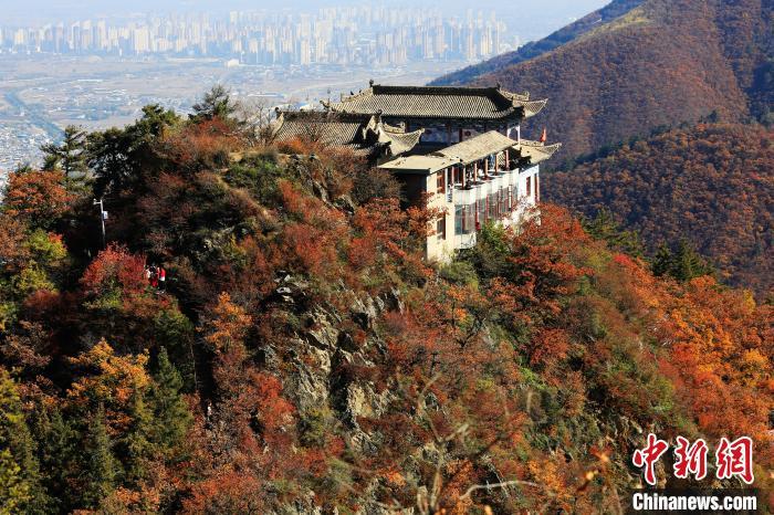 深秋，位于蘭州市榆中縣的興隆山，漫山遍野成五彩顏色。張?zhí)鞂?攝