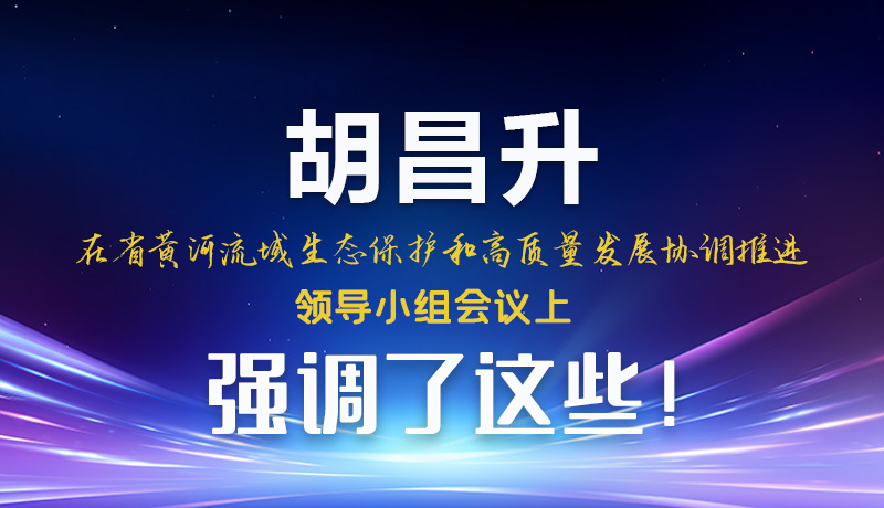 圖解|胡昌升在省黃河流域生態(tài)保護(hù)和高質(zhì)量發(fā)展協(xié)調(diào)推進(jìn)領(lǐng)導(dǎo)小組會議上強(qiáng)調(diào)了這些！