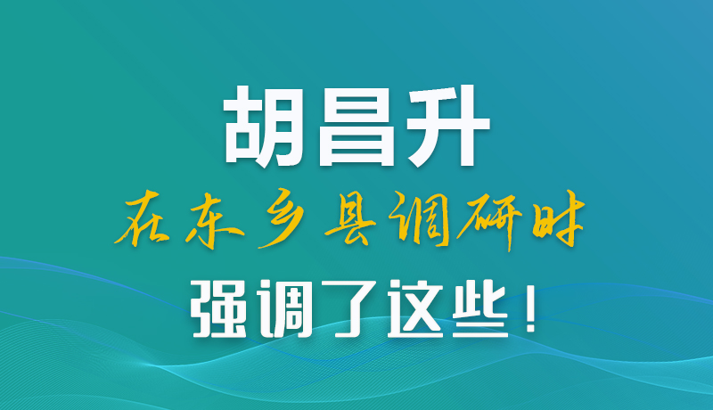 圖解|胡昌升在東鄉(xiāng)縣調(diào)研時(shí)強(qiáng)調(diào)了這些！