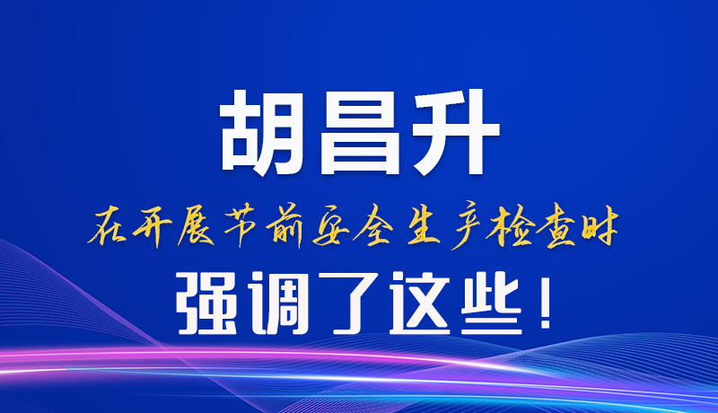 圖解|胡昌升在開展節(jié)前安全生產(chǎn)檢查時(shí)強(qiáng)調(diào)了這些！