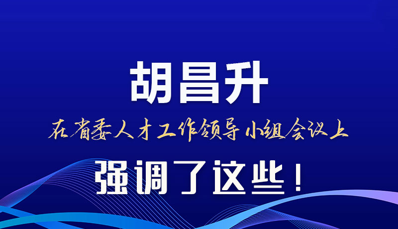 圖解|胡昌升在省委人才工作領(lǐng)導(dǎo)小組會議上強調(diào)了這些！