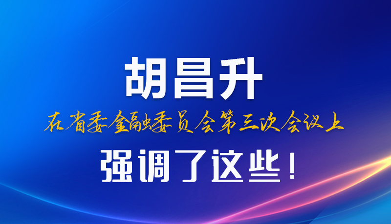 圖解|胡昌升在省委金融委員會第三次會議上強調(diào)了這些！