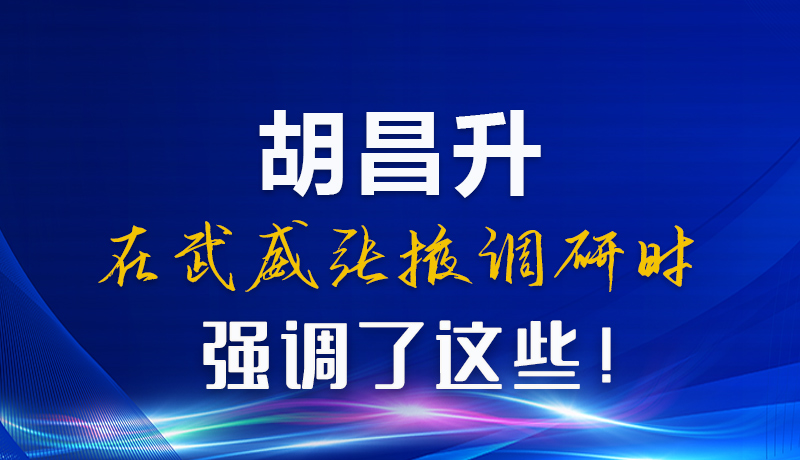 圖解|胡昌升在武威張掖調(diào)研時強調(diào)了這些！